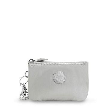 Plecaki Kipling Creativity Small Metallic Pouch Srebrne | PL 1106PJ